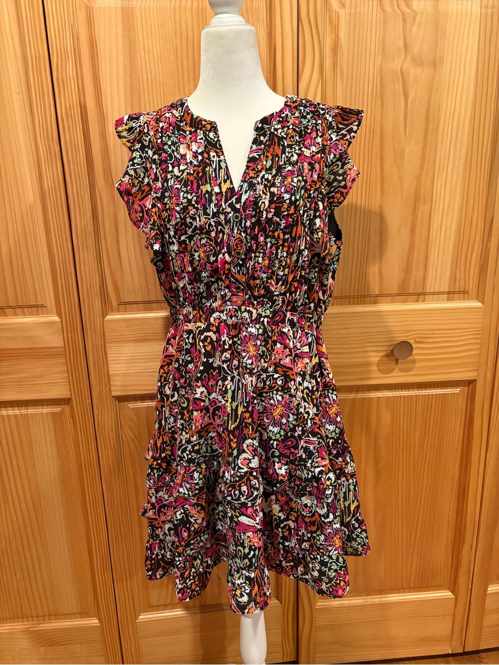THML Addison Floral Multicolor Dress women’s L